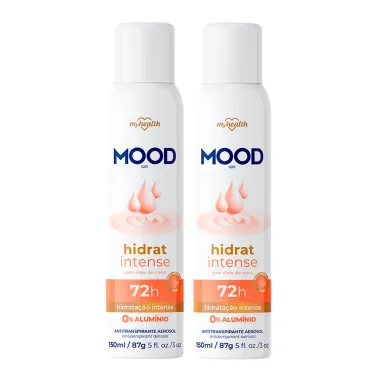 Kit 2 Desodorante Mood Care Aerosol Hidrat Intense Antitranspirante 72h 150ml