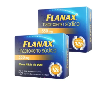 Kit 2 Flanax 550mg Bayer Analgésico com 10 comprimidos