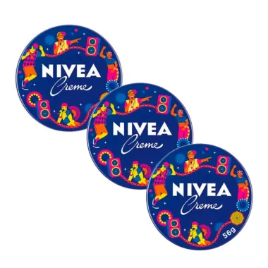 Kit 3 Creme Hidratante Nivea Ritmos Brasileiros 1 Unidade de 56g
