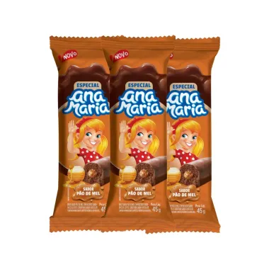 Kit 3 Bolinho Ana Maria Especial Sabor Pão de Mel 45g