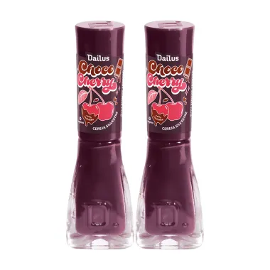 Kit 2 Esmalte Dailus Choco Cherry Cremoso Cor Cereja Silvestre 8ml