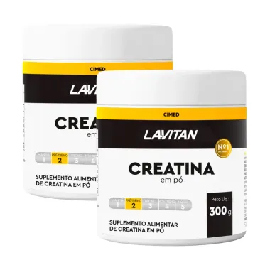 Kit 2 Cretiana em P&oacute; Lavitan Pr&eacute; Treino Suplemento Alimentar 300g