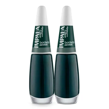 Kit 2 Esmalte Impala A Cor da Sua Moda Perolado Cor Bordado 7,5ml