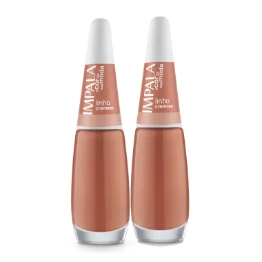 Kit 2 Esmalte Impala A Cor da Sua Moda Cremoso Cor Linho 7,5ml