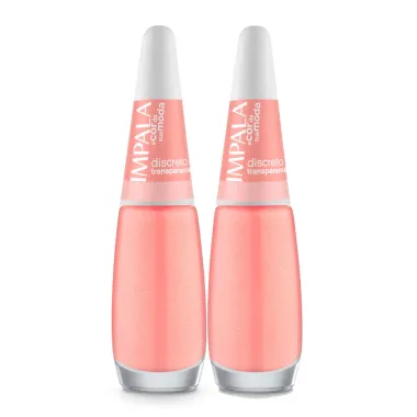 Kit 2 Esmalte Impala A Cor da Sua Moda Discreto Transparente 7,5ml
