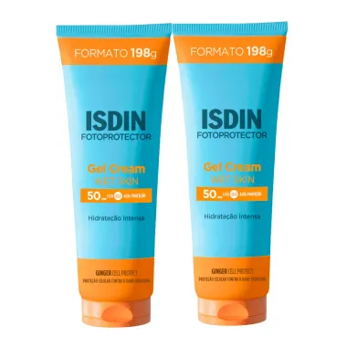 Kit 2 Protetor Solar Isdin Fotoprotector Gel Cream Wet Skin FPS 50 Hidrata&ccedil;&atilde;o Intensa 198g