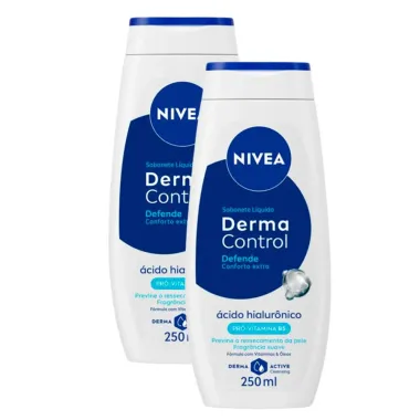 Kit 2 Sabonete Líquido Nivea Derma Control Defende Suave 250ml