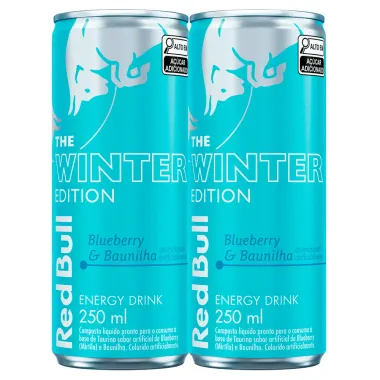 Kit 2 Energético Red Bull The Winter Edition Sabor Blueberry e Baunilha 250ml
