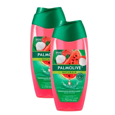 Kit 2 Sabonete L&iacute;quido Palmolive Naturals Melancia e Lichia 250ml