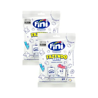 Kit 2 Bala de Gelatina Fini Fazendo Arte Embalagem para Colorir 80g