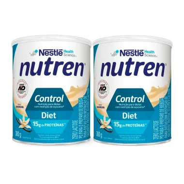 Kit 2 Nutren Control Diet Baunilha Complemento Alimentar 380g