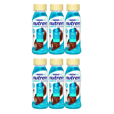 Kit 6 Nutren Control Diet Chocolate Complemento Alimentar 200ml