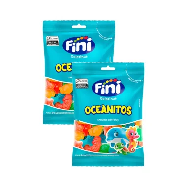 Kit 2 Balas de Gelatinas Fini Oceanitos Sabores Sortidos 80g