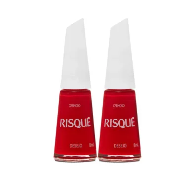 Kit Esmalte Risque Cor Desejo Hipoalergênico com 8ml