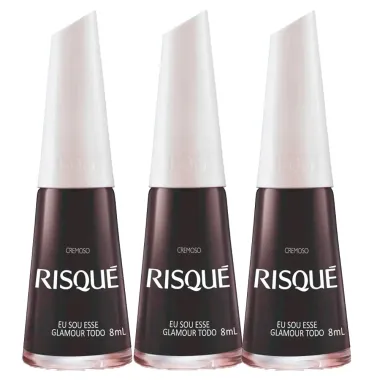 Kit 3 Esmalte Risqué Cremoso Cor Eu Sou Esse Glamour Todo 8ml