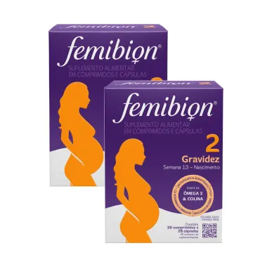 Kit 2 Multivitamínico Femibion 2 Gravidez com 28 Comprimidos + 28 Cápsulas
