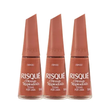 Kit 3 Esmalte Risqué Deusas Inspiradoras Cor Todas Por Uma Nude Terroso 8 ml