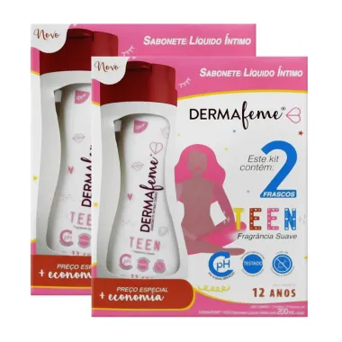 Kit 2 Sabonete Íntimo Dermafeme Teen com 2 Unidades de 200ml cada