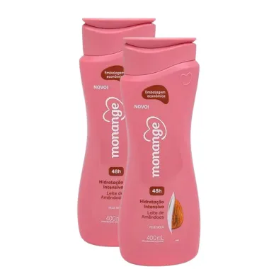 Kit 2 Hidratante Monange Hidratação Intensiva Leite de Amêndoas Pele Seca com Ação Desodorante 400ml