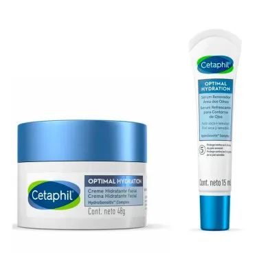 Kit Cetaphil Optimal Hydration Creme Facial 48g e Cetaphil Sérum Renovador Área dos Olhos 15ml