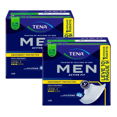 Absorvente Protetor Masculino para Incontinência Urinária Tena Men Active Fit Pacote