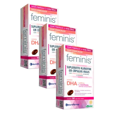 Kit 3 Feminis DHA com 30 Cápsulas Moles