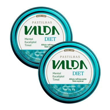Kit 2 Pastilha Valda Diet 50g