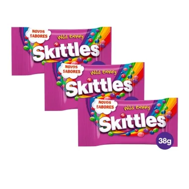 Kit 3 Skittles Wild Berry 38g