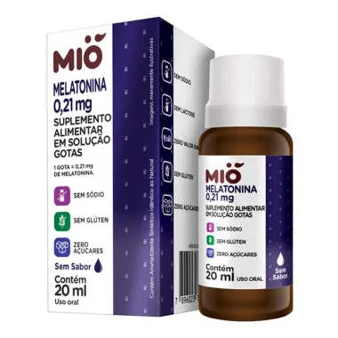 Kit 2 Melatonina Mi&oacute; Sem Sabor Gotas com 20ml