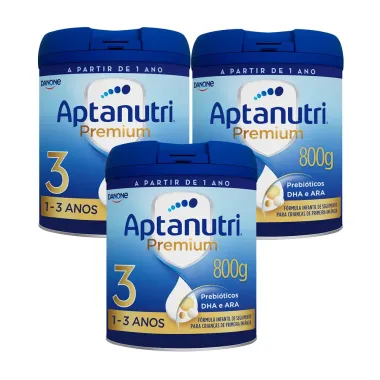 Kit 3 F&oacute;rmula Infantil Aptanutri Premium 3 800g
