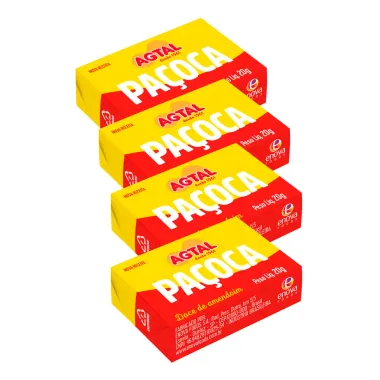 Kit 4 Paçoca Agtal Quadrada 20g