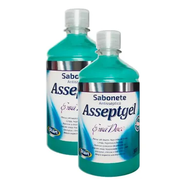 Sabonete Líquido Antisséptico Asseptgel Erva Doce 500ml | Kit com duas unidades