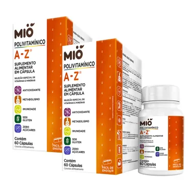 Kit 2 Polivitamínico A-Z Mió 60 Cápsulas