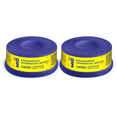 Kit 2 Esparadrapo Impermeável Mió Extra Flexível Branco 1,2cm X 4,5m 1 Unidade