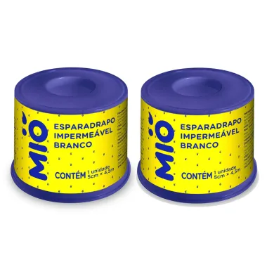 Kit 2 Esparadrapo Impermeável Mió Extra Flexível Branco 5cm X 4,5m 1 Unidade
