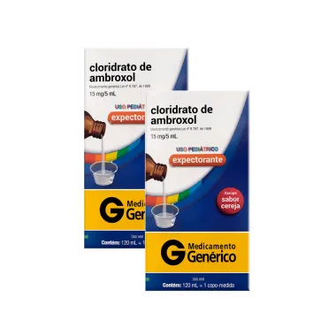 Kit 2 Ambroxol 15mg/5ml Cimed Genérico Xarope Pediátrico com 120ml
