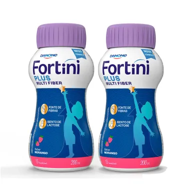 Kit 2 Fortini Multi Fiber Sabor Morango 200ml