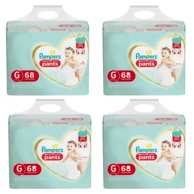 Kit 4 Fralda Pampers Pants Premium