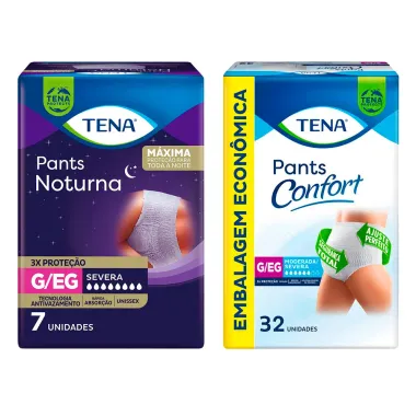 Kit Roupa &Iacute;ntima Tena Pants Noturna e Confort