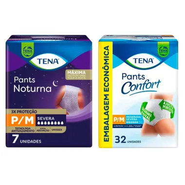 Kit Roupa Íntima Tena Pants Noturna  e Tena Pants Confort Pack