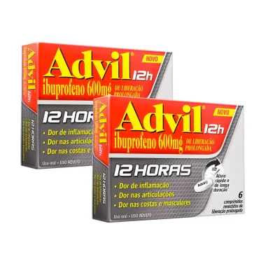 Kit 2 Advil 12H 600mg com 6 Comprimidos Revestidos de Liberação Prolongada