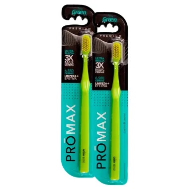 Kit 2 Escova Dental Green Promax Ultra Macia Cores Sortidas 1 Unidade