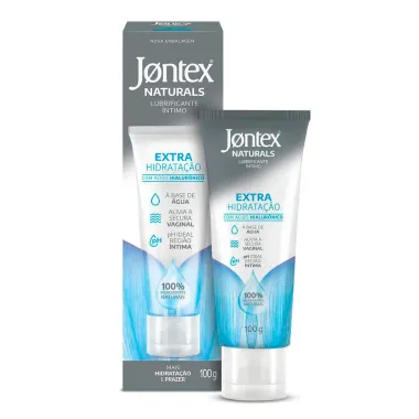 Kit 2 Gel Lubrificante &Iacute;ntimo Jontex Naturals Extra Hidrata&ccedil;&atilde;o 100% Natural &Aacute;cido Hialur&ocirc;nico 100g