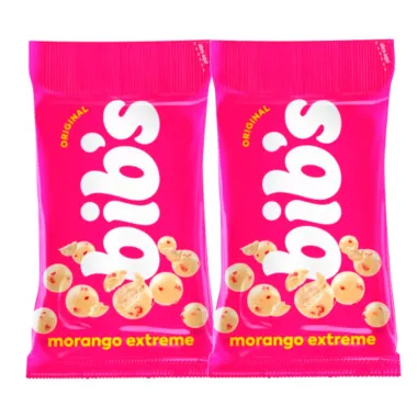 Kit 2 Confeito Bib's Morango Extreme 40g