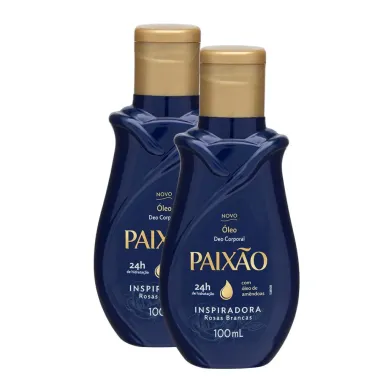 Kit 2 Óleo Corporal Paixão Inspiradora Rosas Brancas 100ml