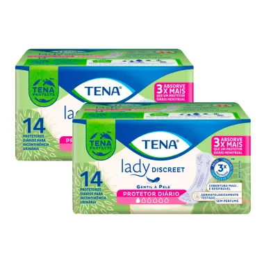 Kit 2 Protetor Diário Tena Lady Discreet frente