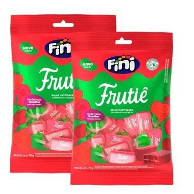 Kit 2 Balas Fini Vegana Frutiê Mix Frutas Vermelhas 70g