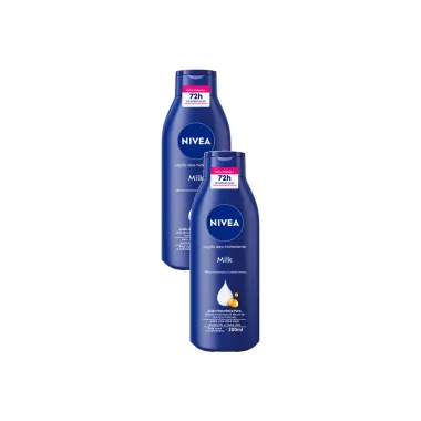 Kit 2 Lo&ccedil;&atilde;o Hidratante Nivea Milk Hidrata&ccedil;&atilde;o Profunda Pele Seca a Extrasseca 200ml