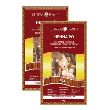 Henna Pó Surya Brasil Acaju | Kit com duas unidades