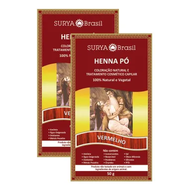 Henna Pó Surya Brasil Vermelho | Kit com duas unidades